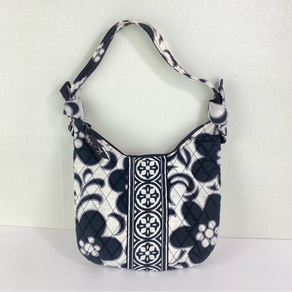 Very Bradley Night and Day Black and White Floral Mini Bag
